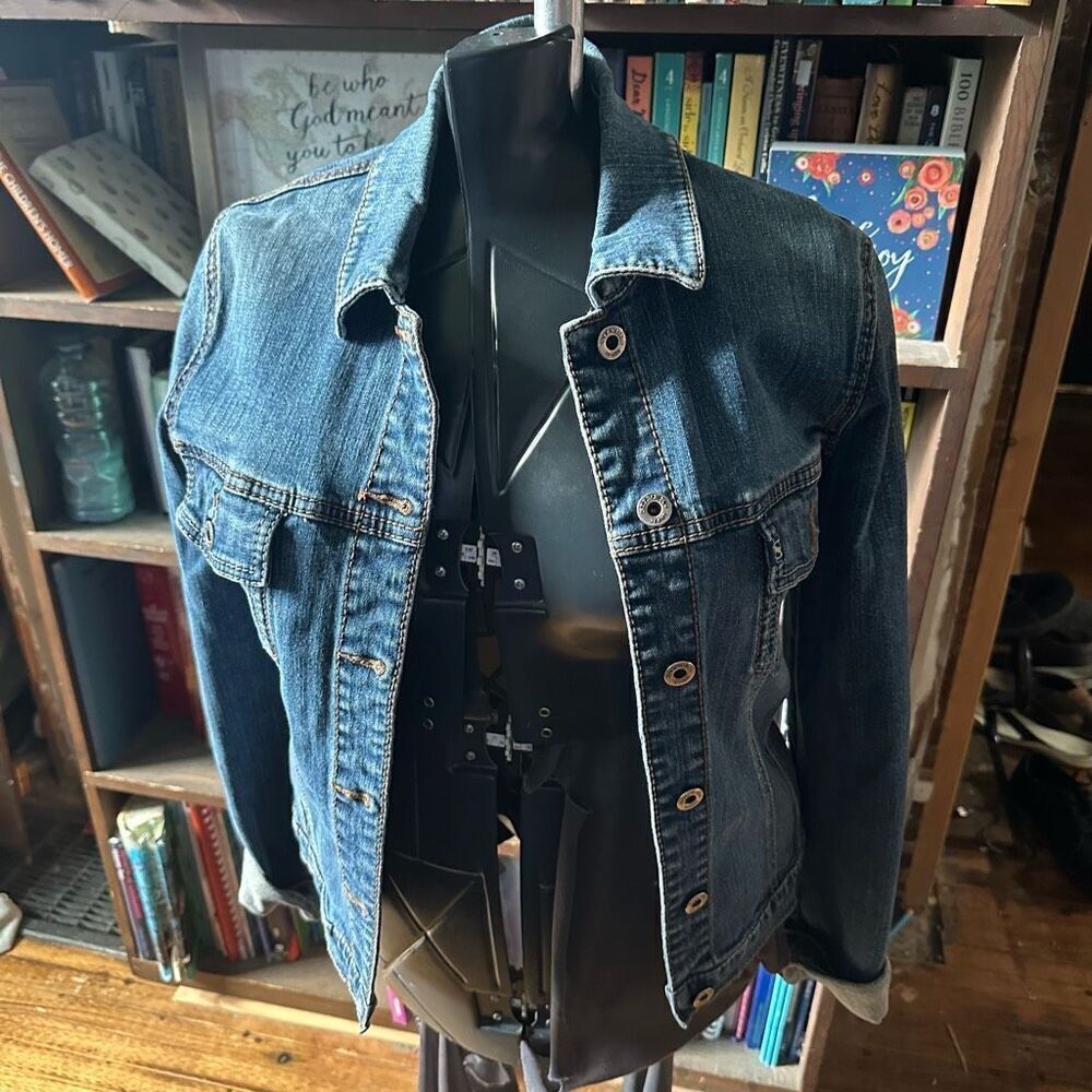 Silver western cowboycore L denim classic basic jacket